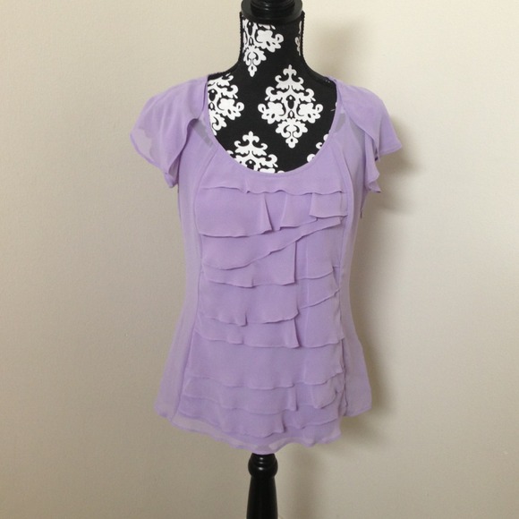 Tops - Beautiful lavender sheer ruffle blouse w/shell!