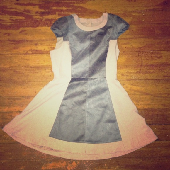 Cream color block dress