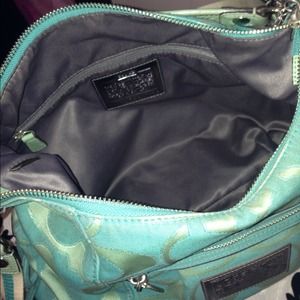turquoise coach handbag