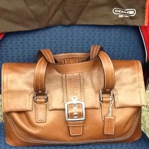 Coach leather hang bag.