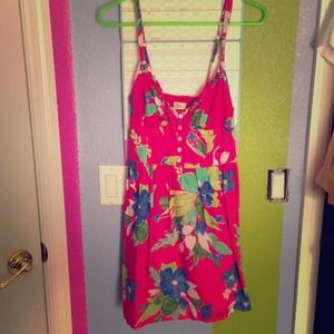 Hot Pink Floral Dress // Size M // Hollister