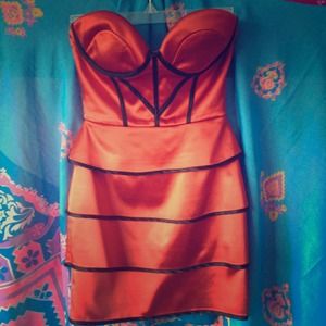 Bebe Red and Black cocktail dress