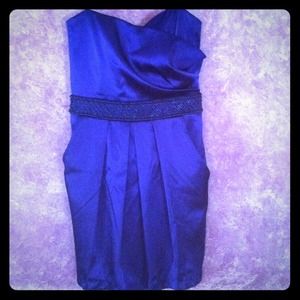 Royal blue strapless dress