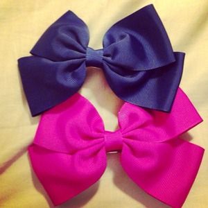 Hair bows ( pink is sold out just blue left)
