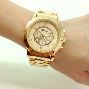 Geneva Boyfriend Watch in Rose Gold Tone
