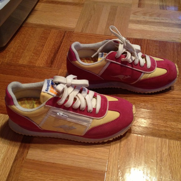 Pink and yellow kangaROOS sneakers