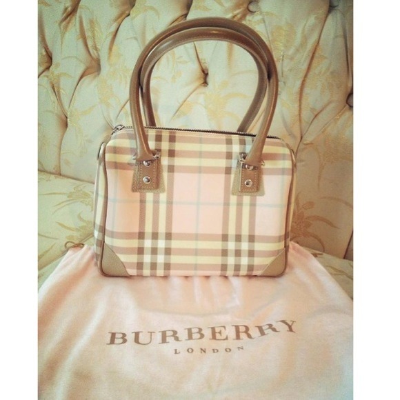 Burberry Handbags - BURBERRY Authentic Classic Pink Beige Nova Check