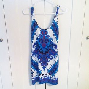 Teal dress with a cutout back