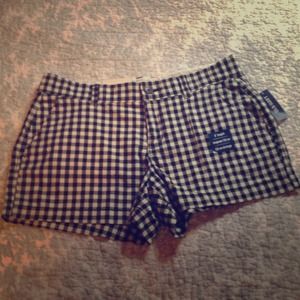 Black and white checkered shorts