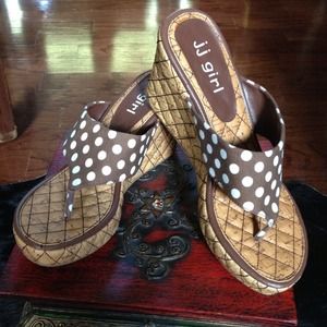 Polka Dot Wedge Sandals