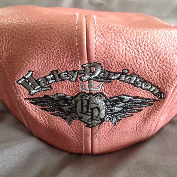 SOLD!!Dusty pink Harley Davidson Leather hat