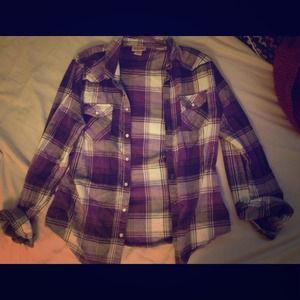 Purple plaid flannel shirt