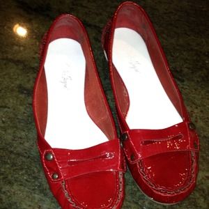 Pleather red flats