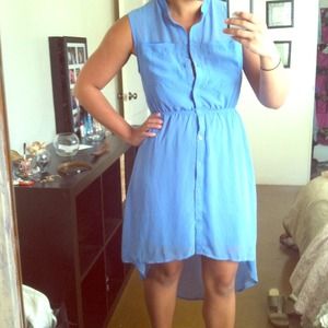 Blue button down dress