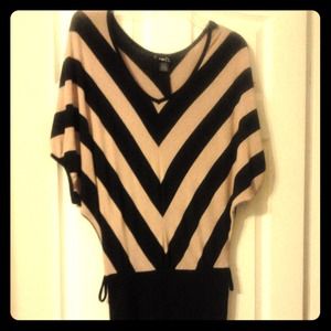 Black and Tan striped dress.