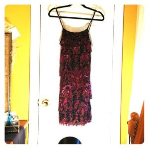 Colorful paisley nylon layered tank dress.