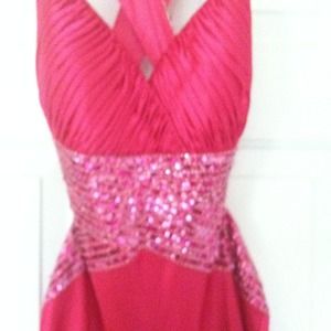 Long beautiful formal pink dress