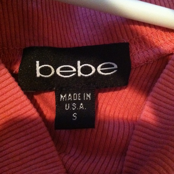 Pink BEBE v-neck shirt - Picture 3 of 3