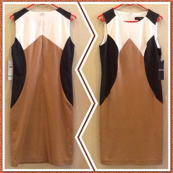 Camel multi block dress.  NWT.
