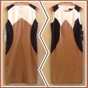 Camel multi block dress.  NWT.
