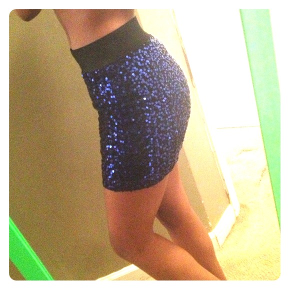Sequined Blue Skirt