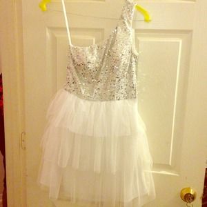 Asymmetrical sequins dress