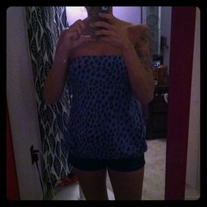 strapless cheetah print shirt