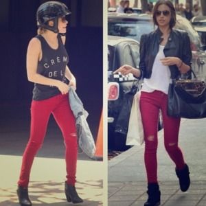 Rag & bone sz 28 skinny red with holes