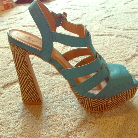 Blue Checkered heels