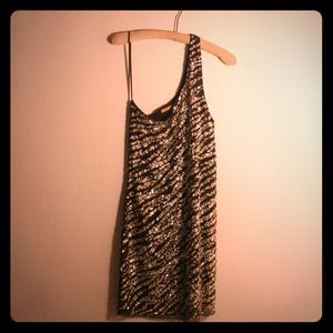 Alice + Olivia one-shoulder sequined dress