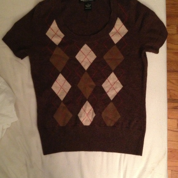 100% cashmere women's S sweater argyle