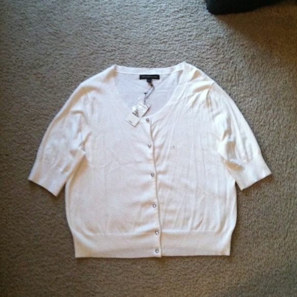 White cardigan sweater
