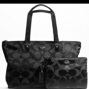Brand New Black Signature Nylon Packable Weekender