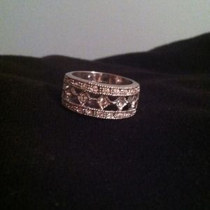 Silver pave ring