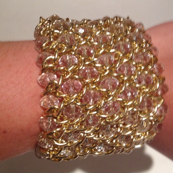 Beautiful gold and crystal bangle