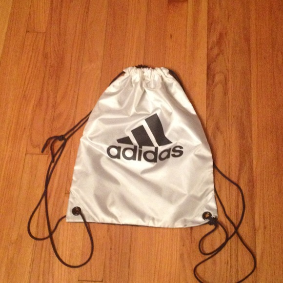 Silver and Black Adidas Athletic Backpack