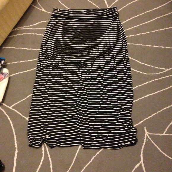 J Crew black and white striped maxi dress