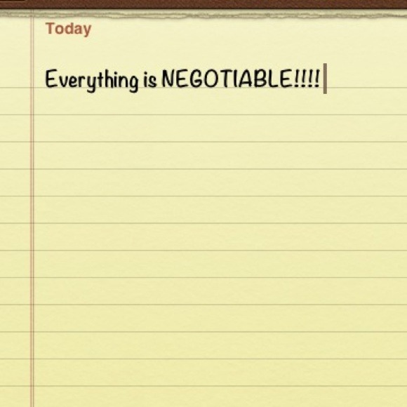 All prices are negotiable
