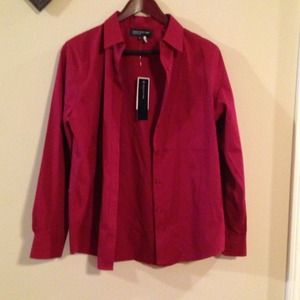 Burgundy button down dress shirt. Jones NY