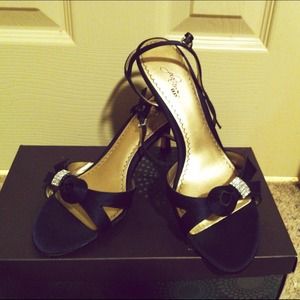 Platinum BP. Satin Heels w/ Rhinestone Detail Platinum BP. Satin Heels w/ Rhinestone Detail