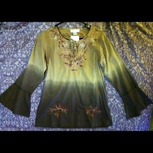 Dip dyed bohemian hippy shirt ~