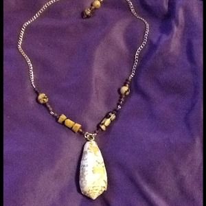 Handcrafted shell & chain & vintage corral beads