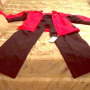 Black and red wind suit