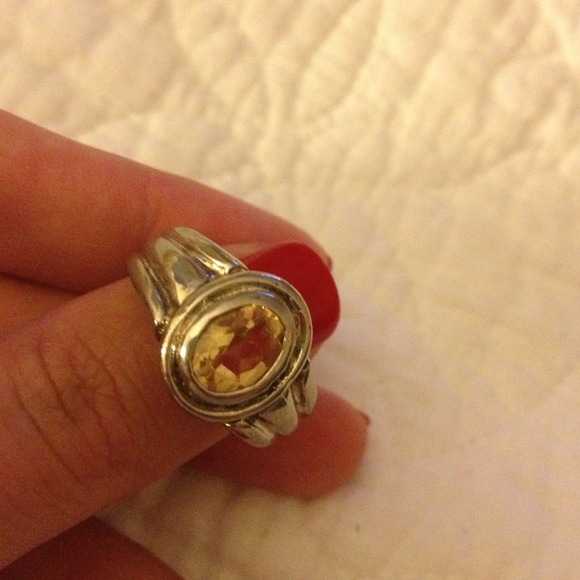 Sterling silver and Citrine Ring Sz 7