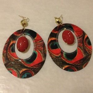 **SOLD** Peacock Glam Earrings