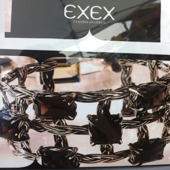 Sterling Silver Cuff. Smoky Topaz stones