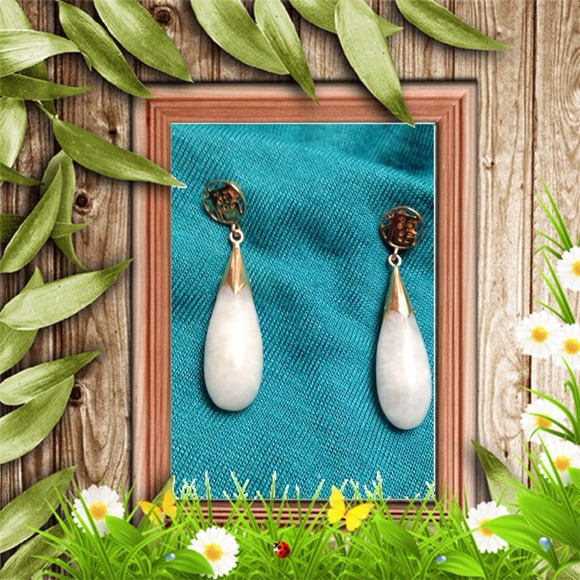 Earrings real jade & Price REDUCE!