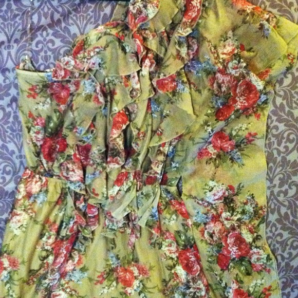 Floral print bohemian one shoulder dress <3 - Picture 1 of 3