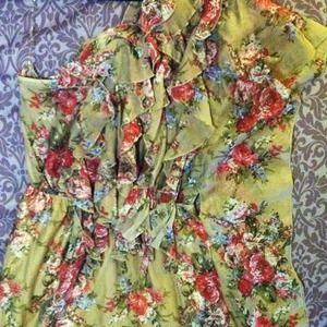 Floral print bohemian one shoulder dress <3