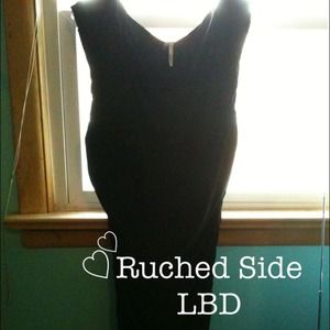 Black Dress with Ruched Sides